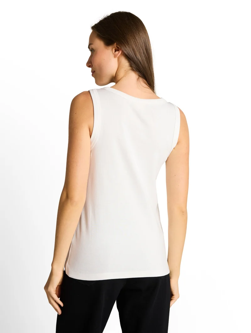 T-shirt rib top, Whisper White