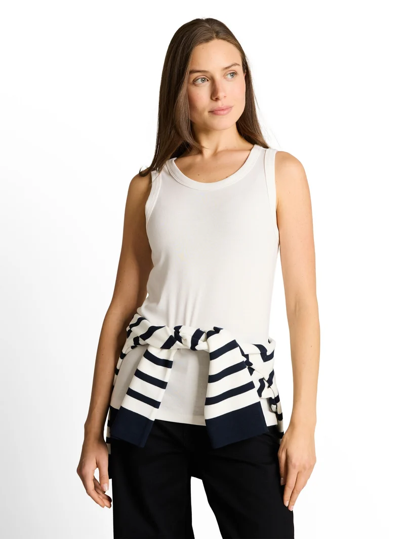 T-shirt rib top, Whisper White