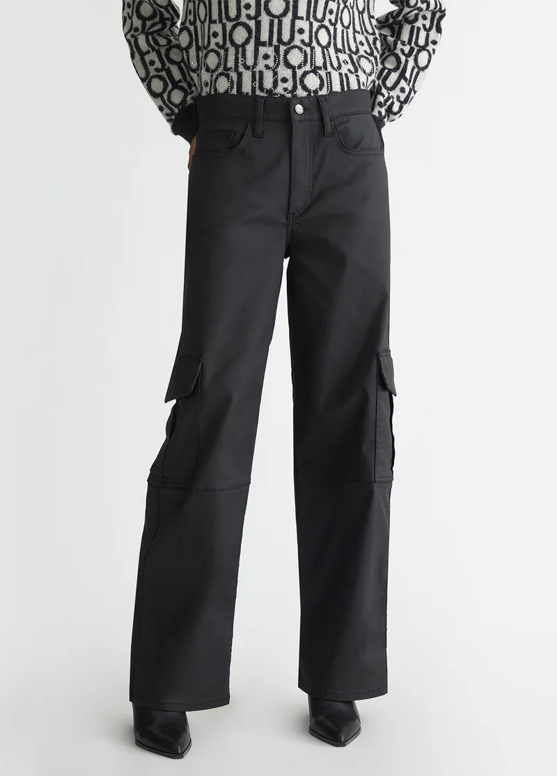 Coated fabric cargo trousers