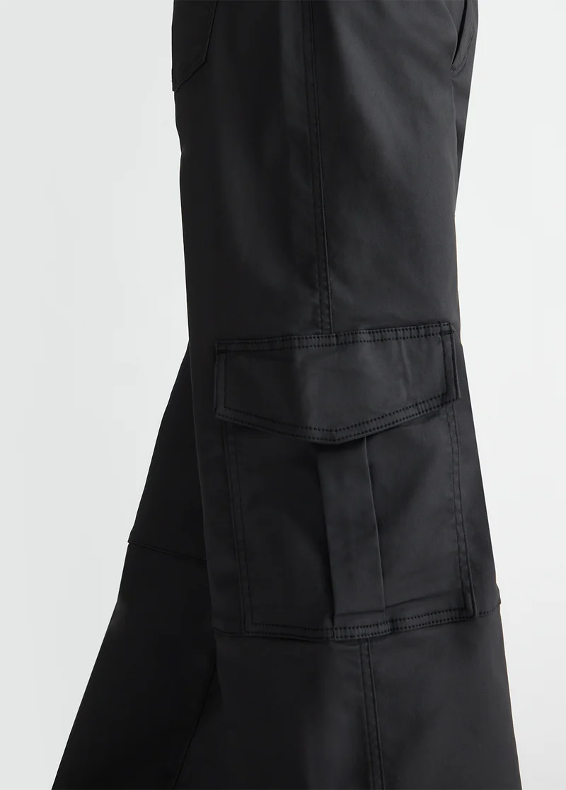 Coated fabric cargo trousers