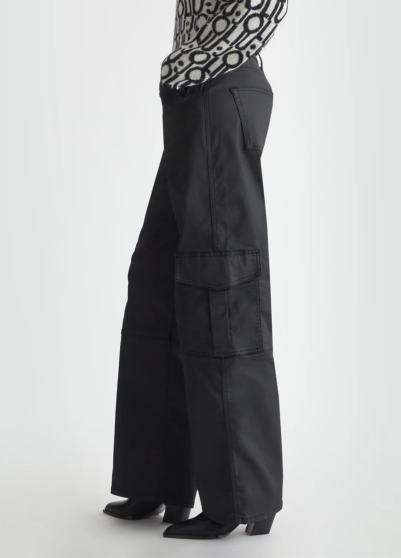 Coated fabric cargo trousers