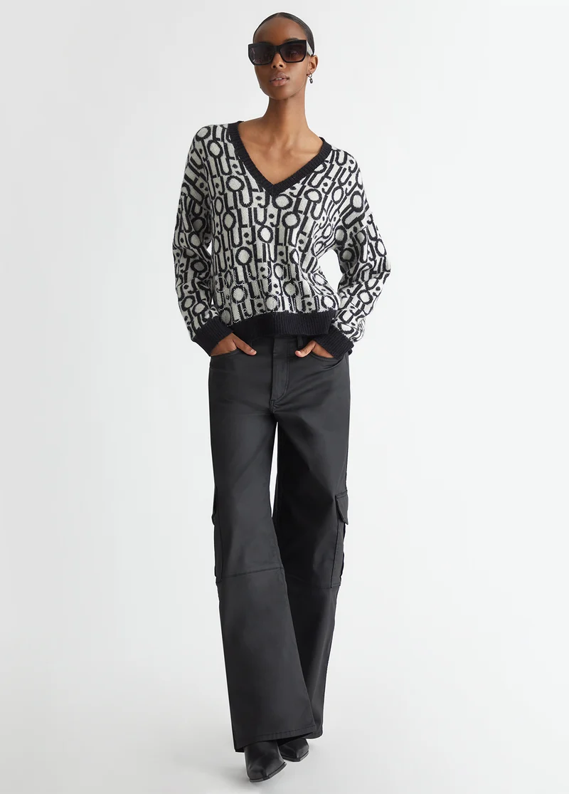 Coated fabric cargo trousers