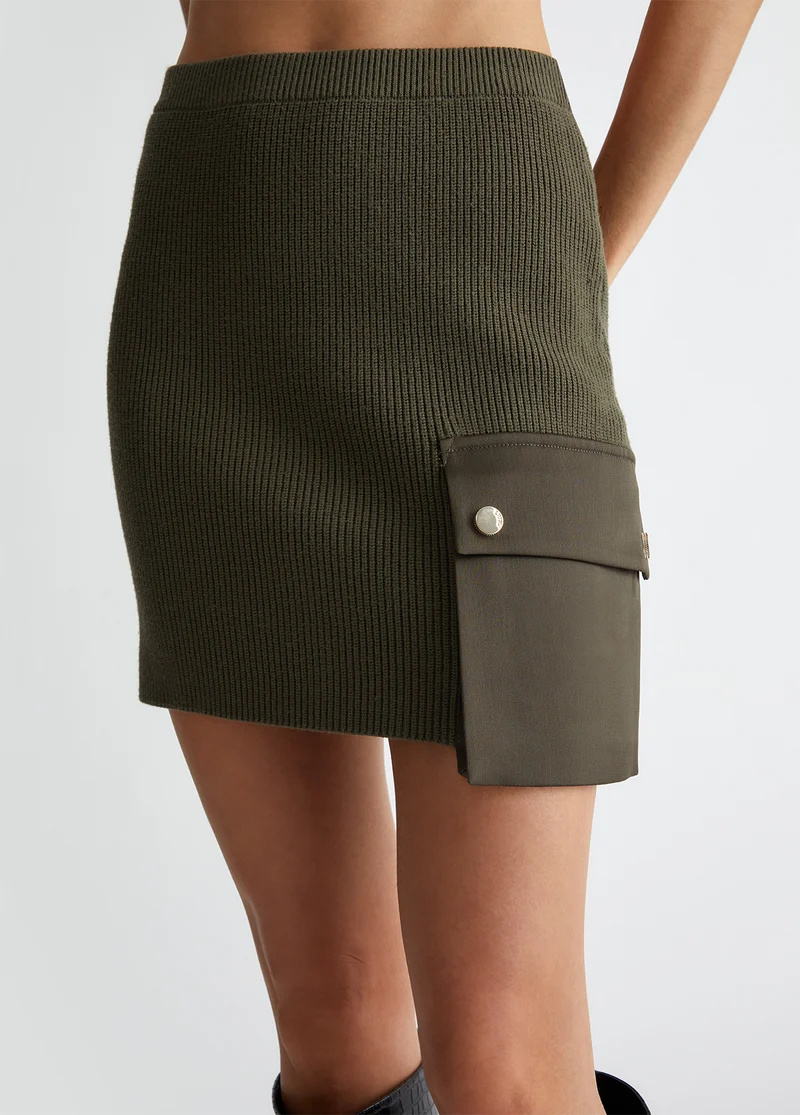 Knit miniskirt with pocket