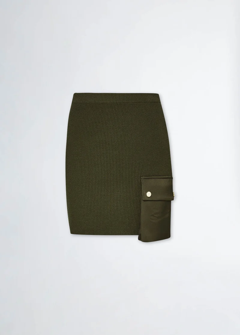 Knit miniskirt with pocket