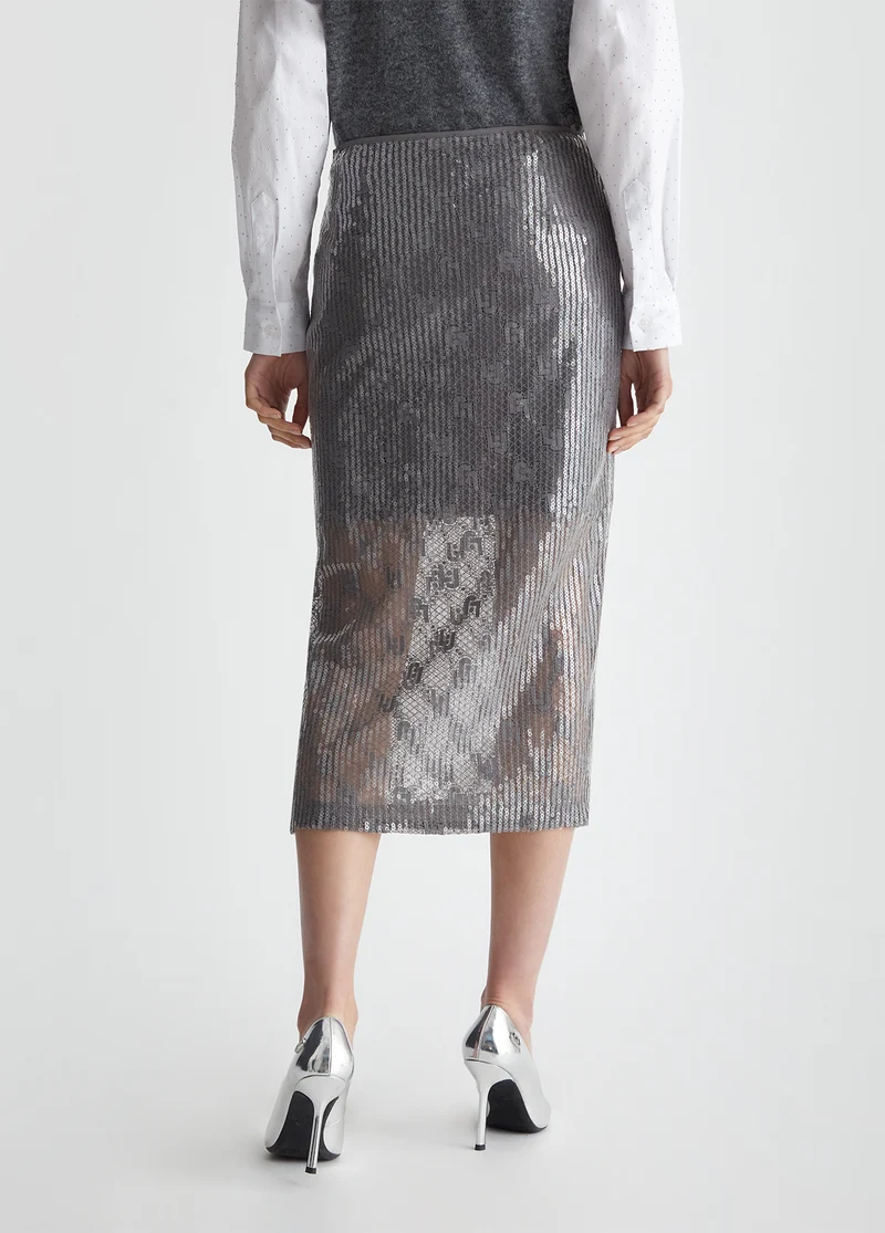 Sequinned Lace Skirt
