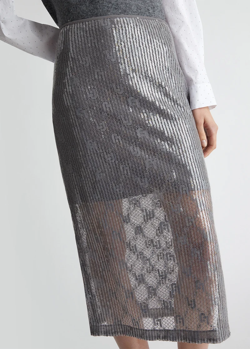 Sequinned Lace Skirt