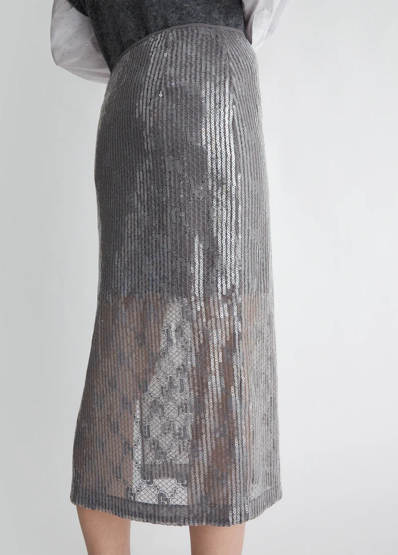 Sequinned Lace Skirt