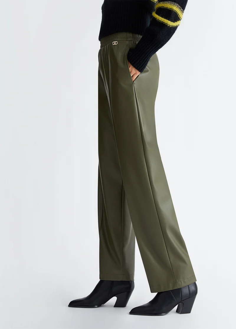 Jogging trousers in coated fabric