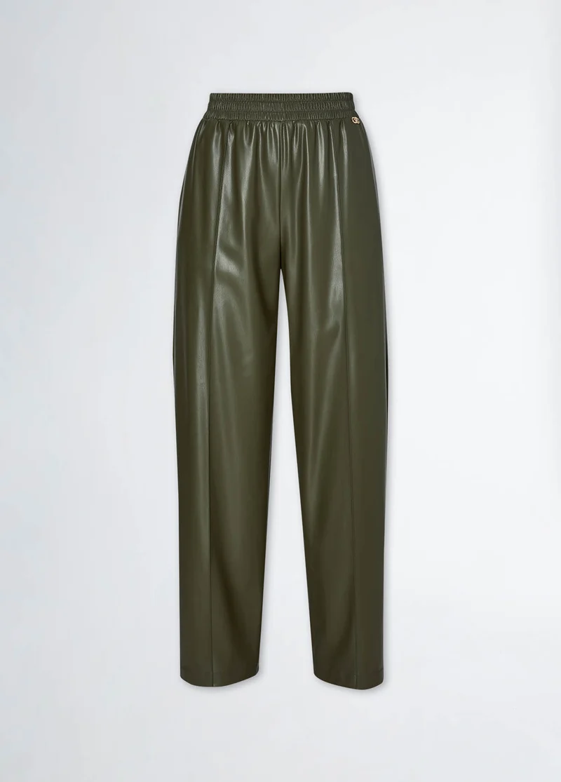 Jogging trousers in coated fabric
