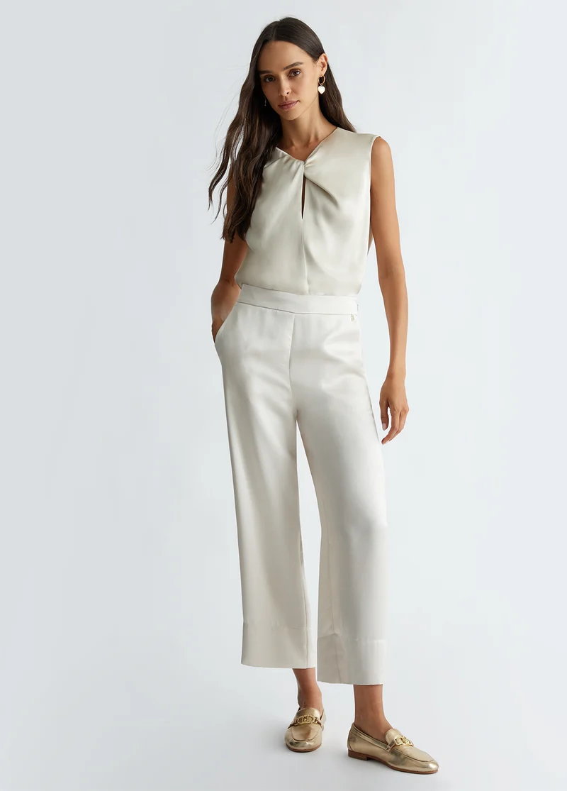 Satin Cropped Trousers