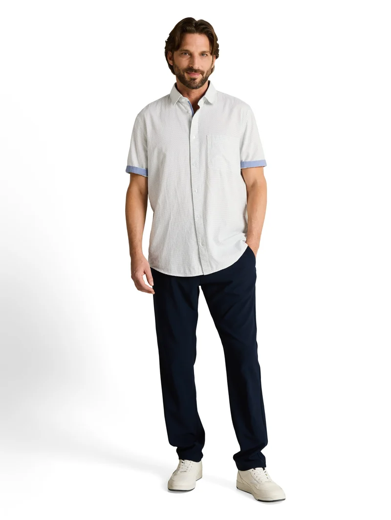 structured shirt, gardenia white dot structure