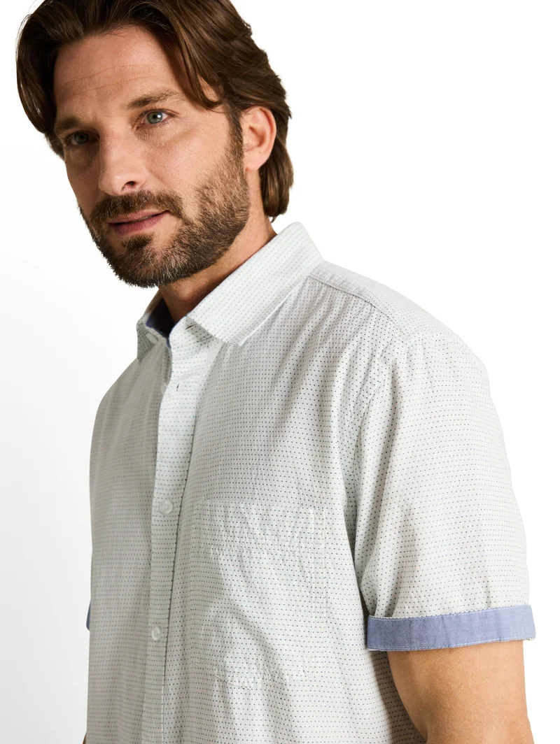 structured shirt, gardenia white dot structure