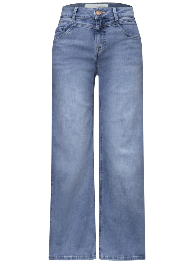 QR Studio Style Wide Leg Cropp, light blue wash