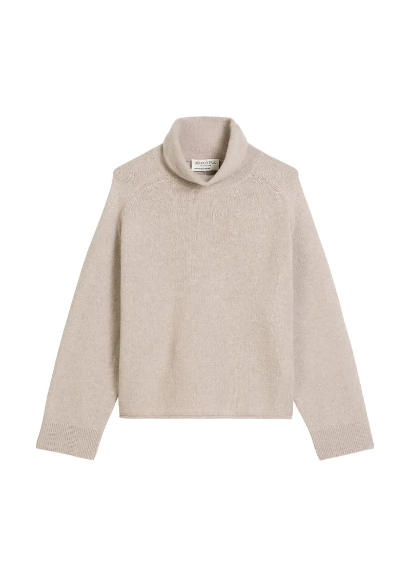 Pullover, longsleeve, stand-up coll, chalky mauve melange