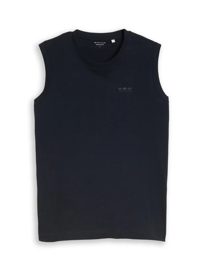 printed tanktop, sky captain blue