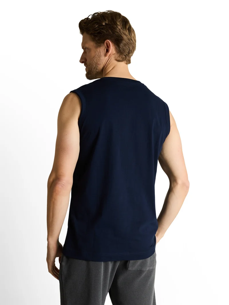 printed tanktop, sky captain blue