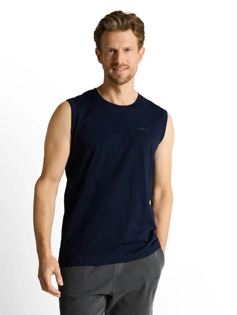 printed tanktop, sky captain blue