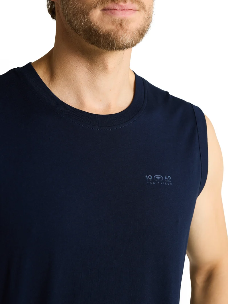 printed tanktop, sky captain blue