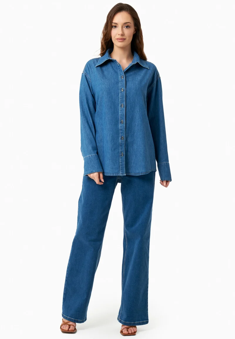 Denim-Bluse aus Bio-Baumwolle