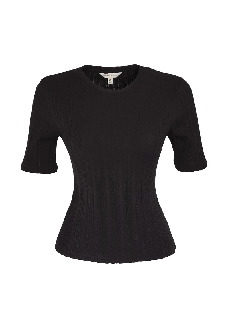 Jacquard Rib Top mit 1/2 Arm