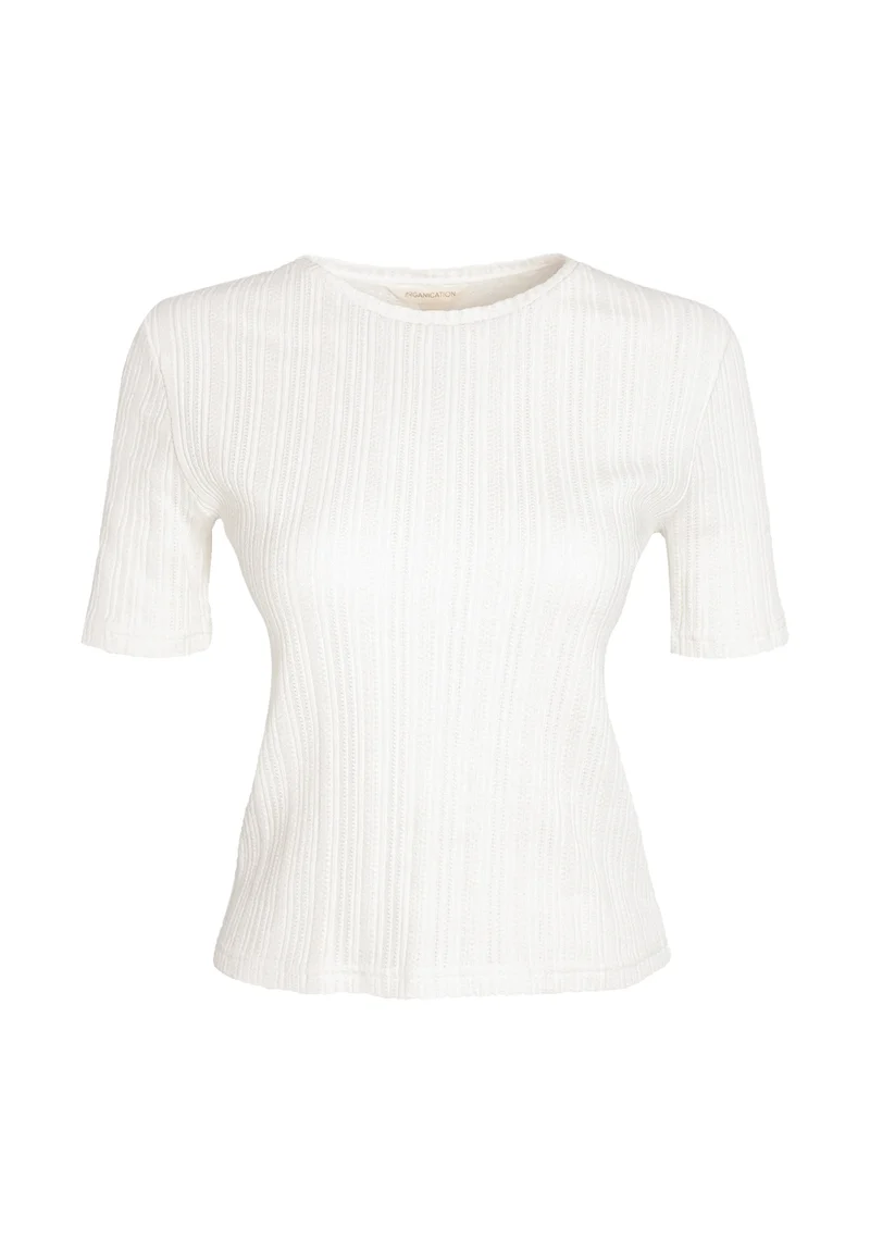 Jacquard Rib Top mit 1/2 Arm