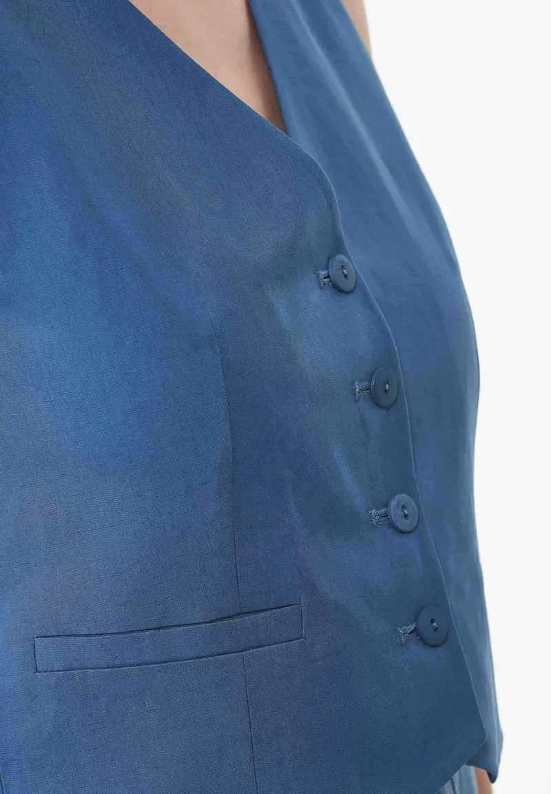 Weste aus TENCEL™ Lyocell und Leinen