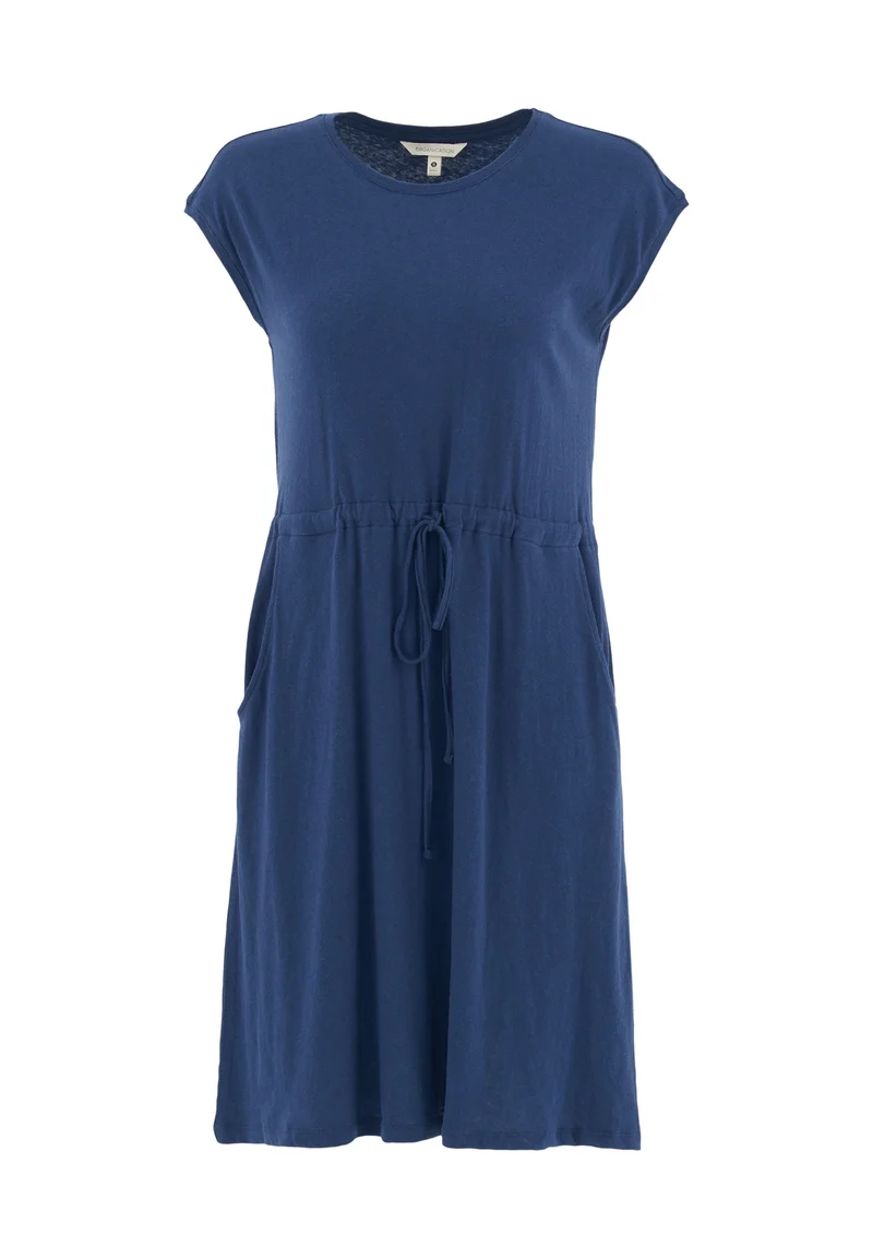 Jerseykleid aus Bio-Baumwolle und Leinen