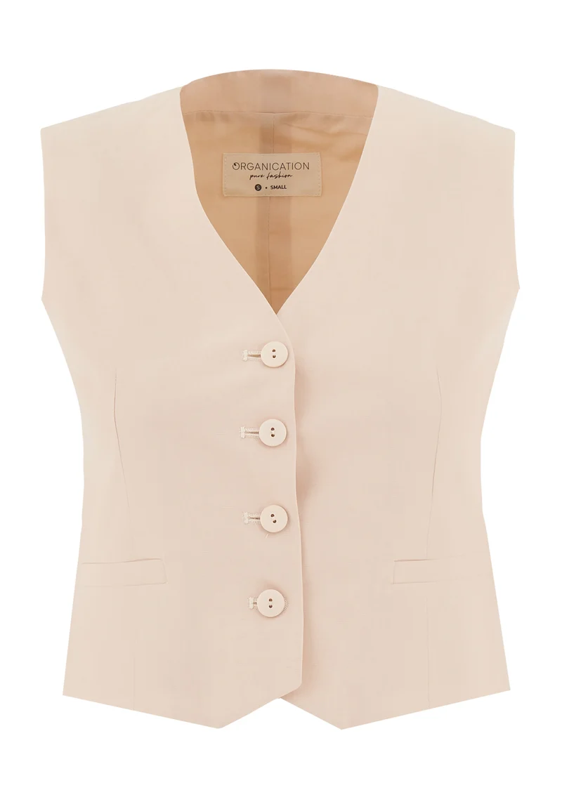 Weste aus TENCEL™ Lyocell und Leinen