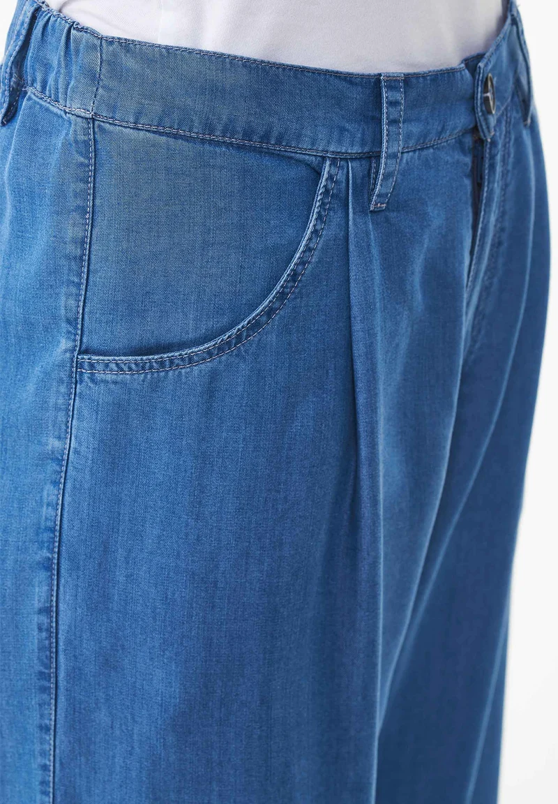 Hose aus TENCEL™ Lyocell in Denim-Optik