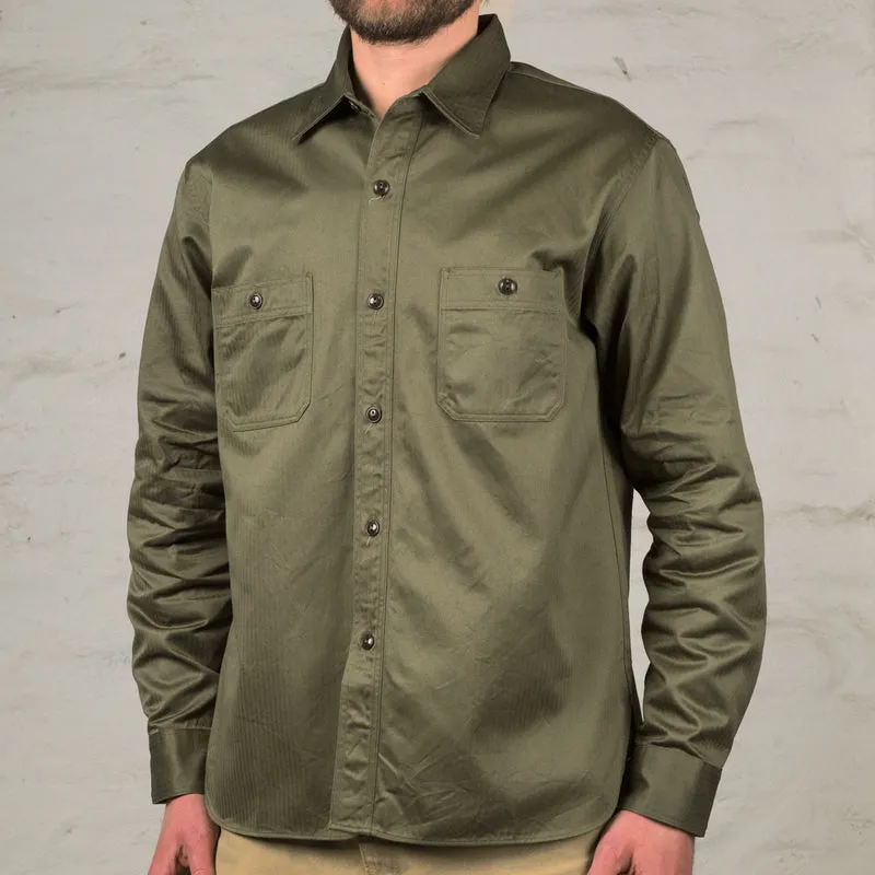 Herringbone Work Shirt Oliv