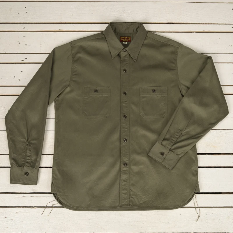 Herringbone Work Shirt Oliv