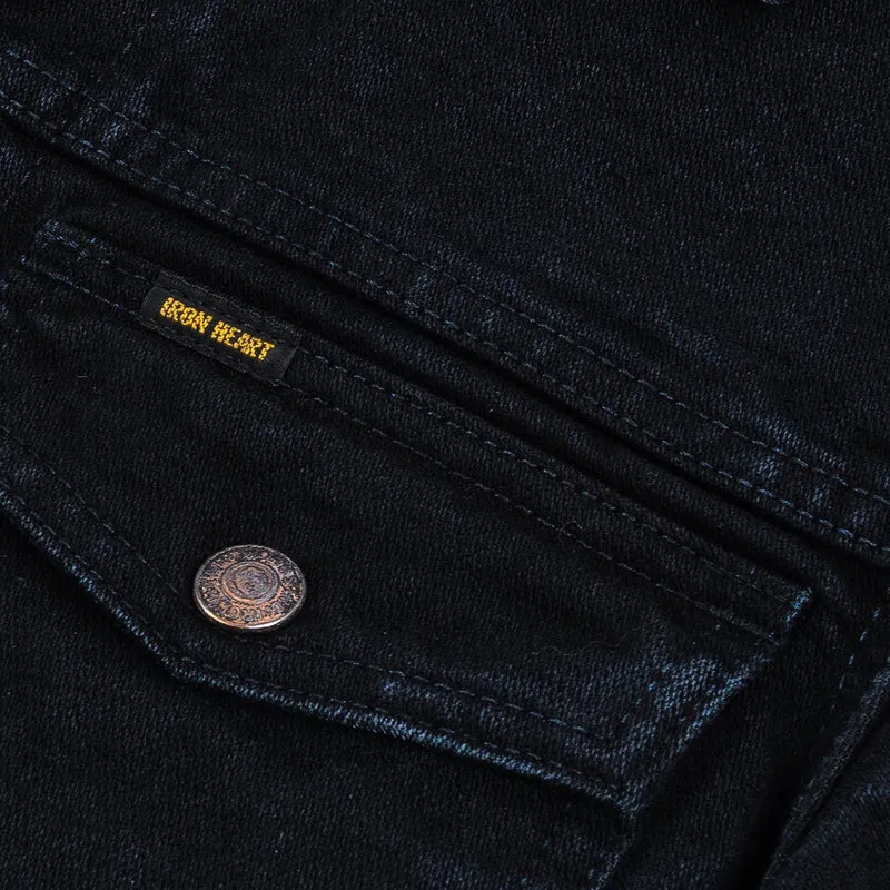 IHJ-123-OD 14 oz. Broken Twill Selvedge Denim Work Jacket Indigo Overdyed Black