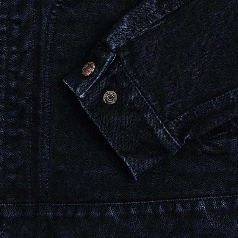 IHJ-123-OD 14 oz. Broken Twill Selvedge Denim Work Jacket Indigo Overdyed Black
