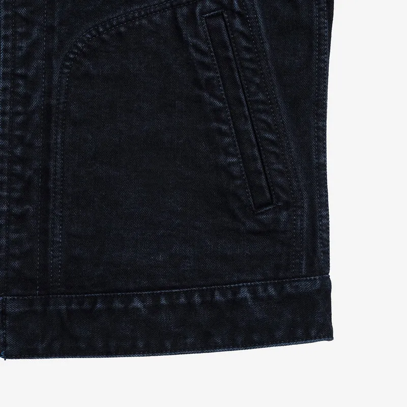 IHJ-123-OD 14 oz. Broken Twill Selvedge Denim Work Jacket Indigo Overdyed Black