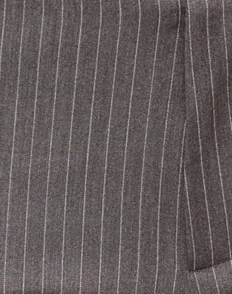 Yaswa-Hose aus maßgeschneidertem Nadelstreifenstoff in Grau und Braun