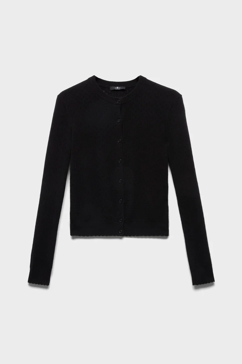 POINTELLE CARDIGAN in Cashmere Coal