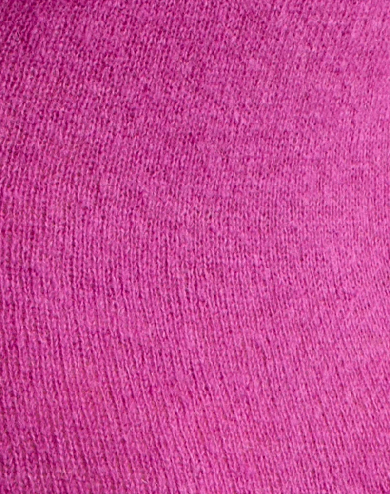Haniko Minikleid aus transparentem Strick in Fuchsia