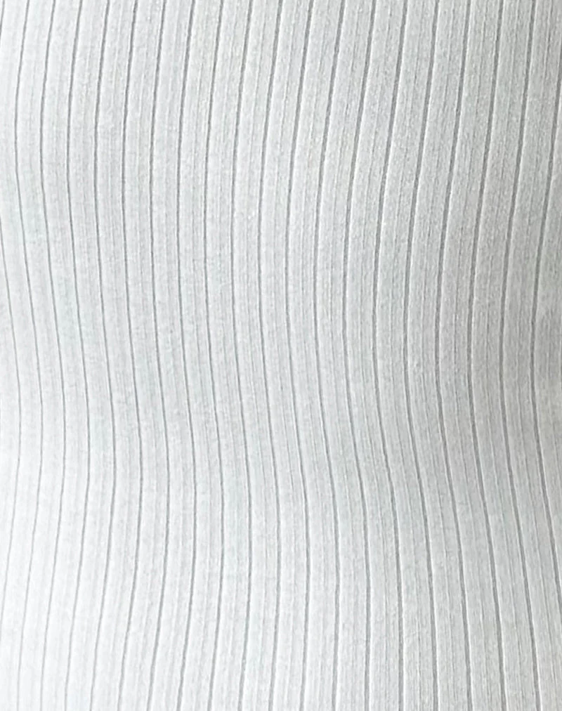 Emesy Langarm-Oberteil aus dickem, geripptem Stoff in Off-White
