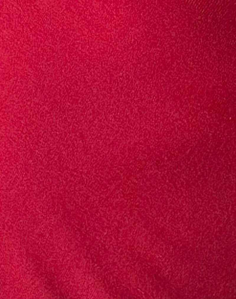 Bona Top in Rot mit schwarzem Reißverschluss und „42“-Aufdruck