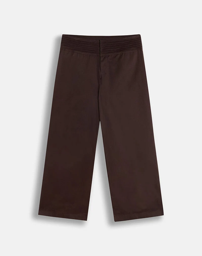 Hose „Sadasi“ aus Twill in der Farbe „Bitter Chocolate“