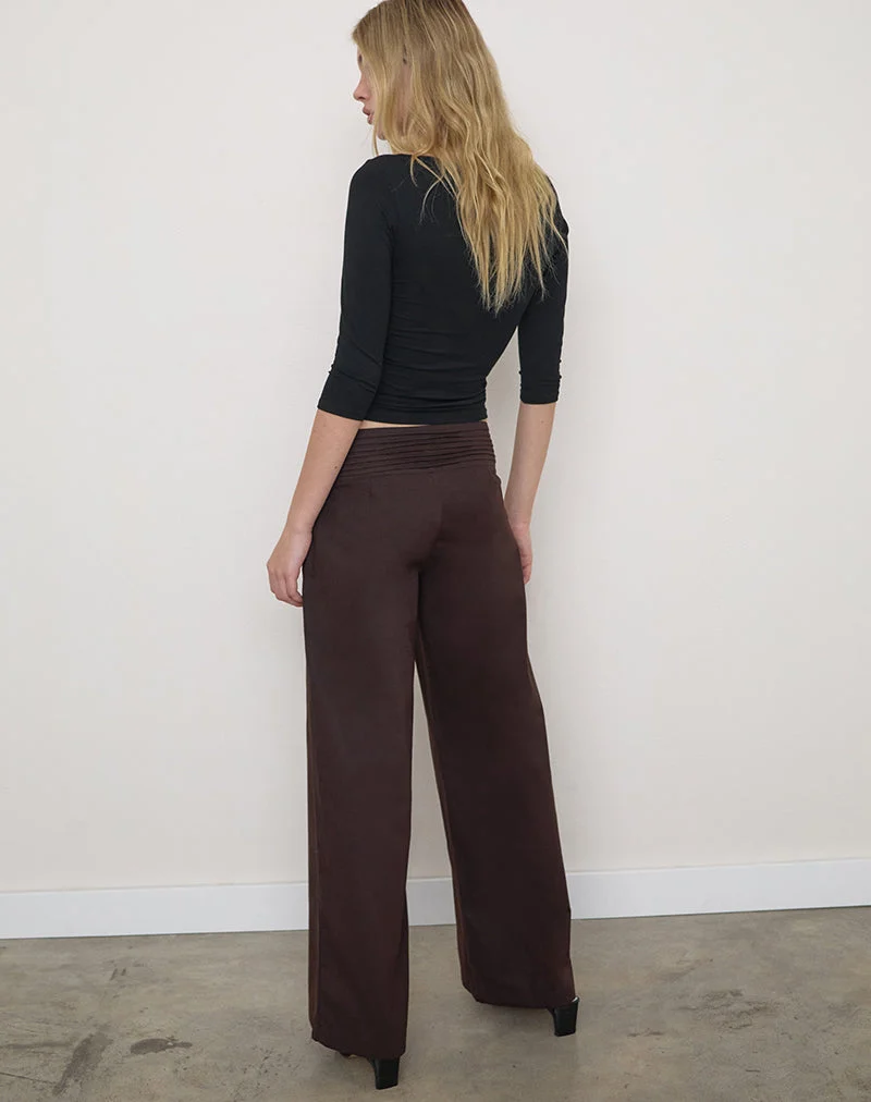 Hose „Sadasi“ aus Twill in der Farbe „Bitter Chocolate“