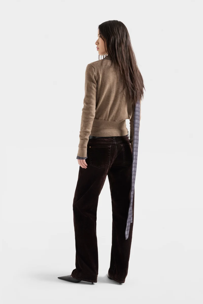 DOUBLE RIB POLO SWEATER in Cashmere Sandcastle