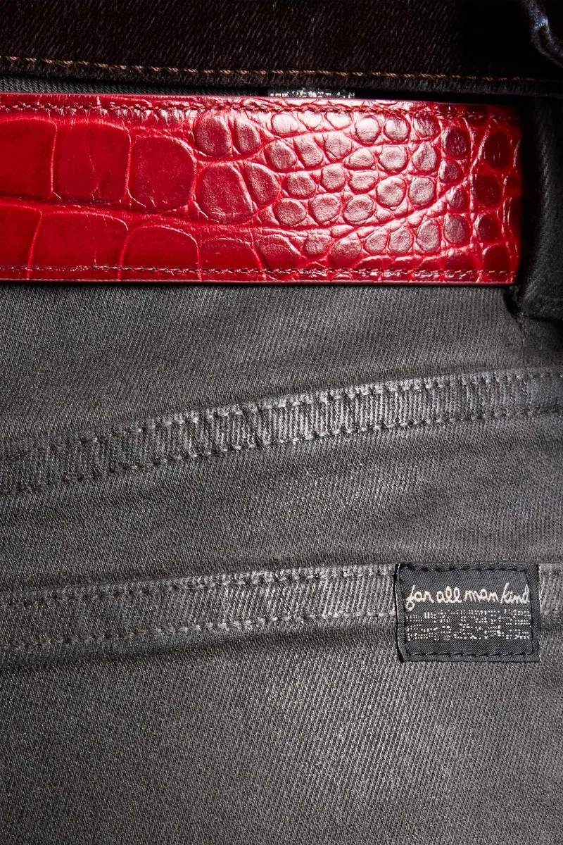 CALIE STRAIGHT in Coated Denim Grey