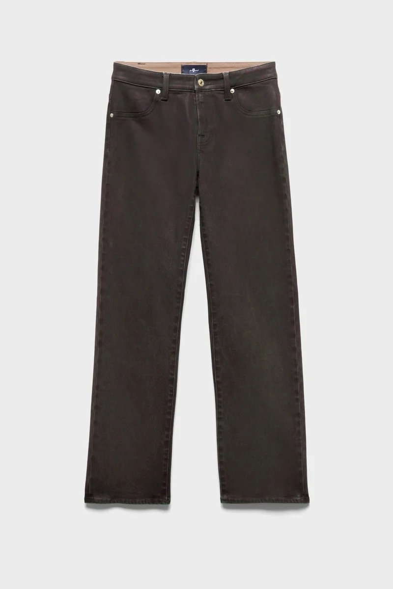 CALIE STRAIGHT in Coated Denim Brown