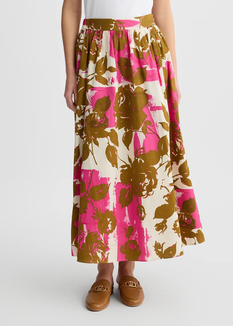 Poplin Midi Skirt