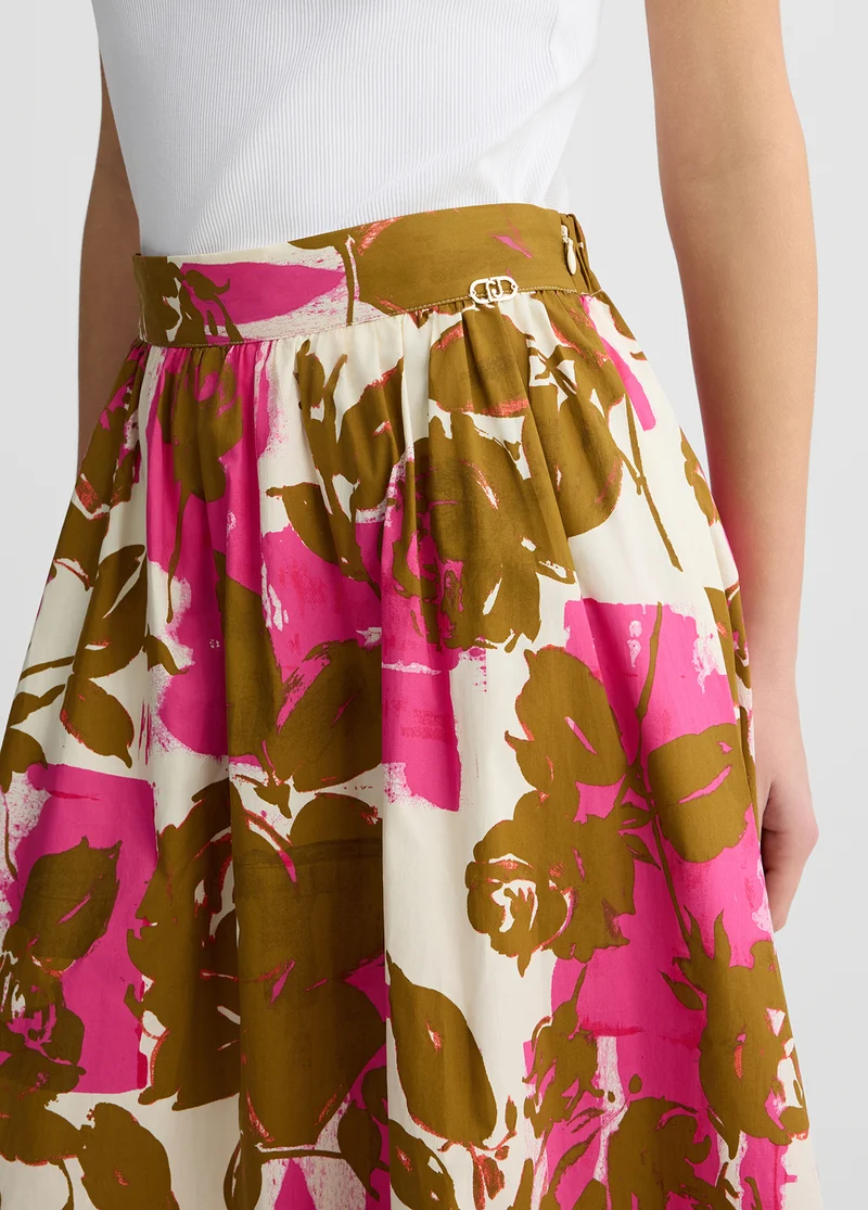 Poplin Midi Skirt