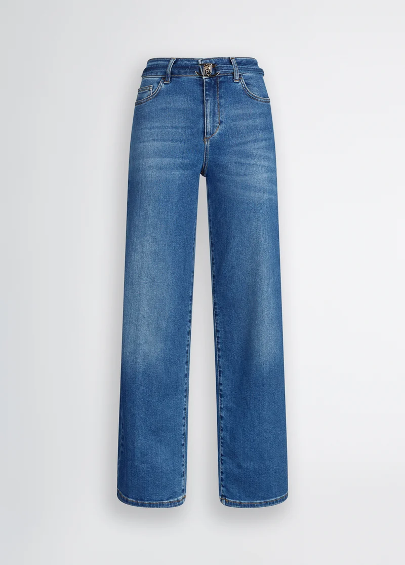 Cropped Jeans with Turn-Ups