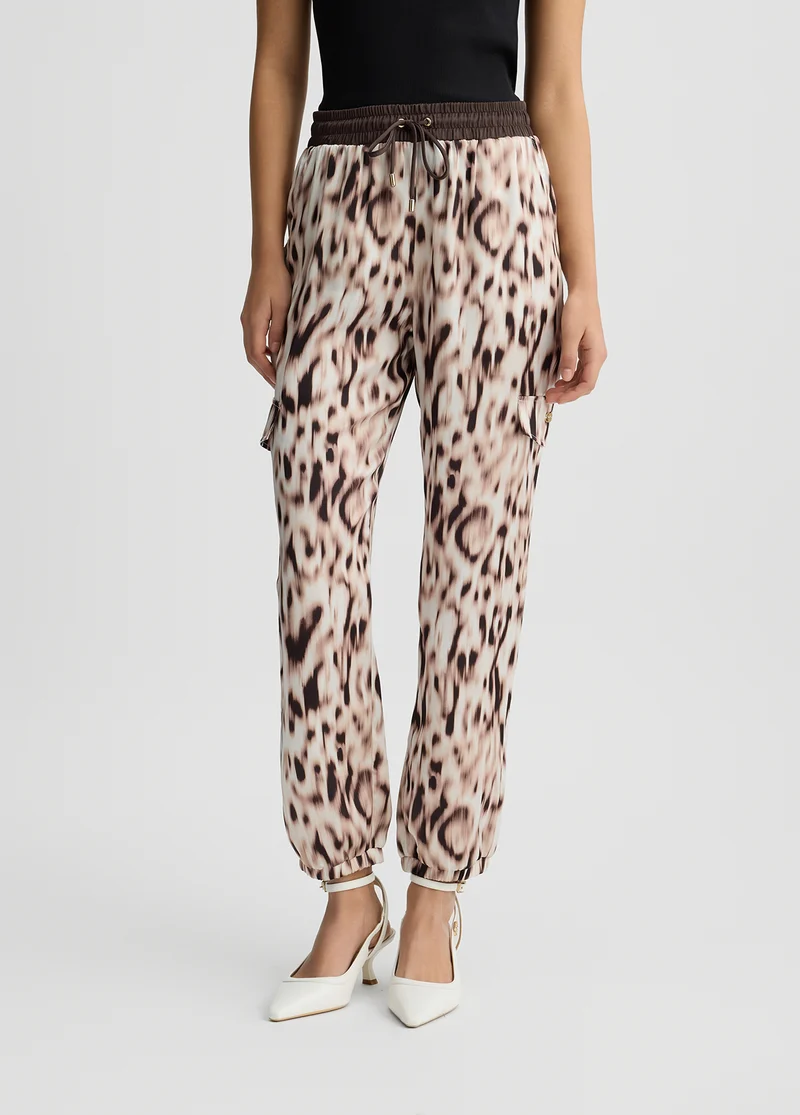 Printed Satin Jogging Trousers