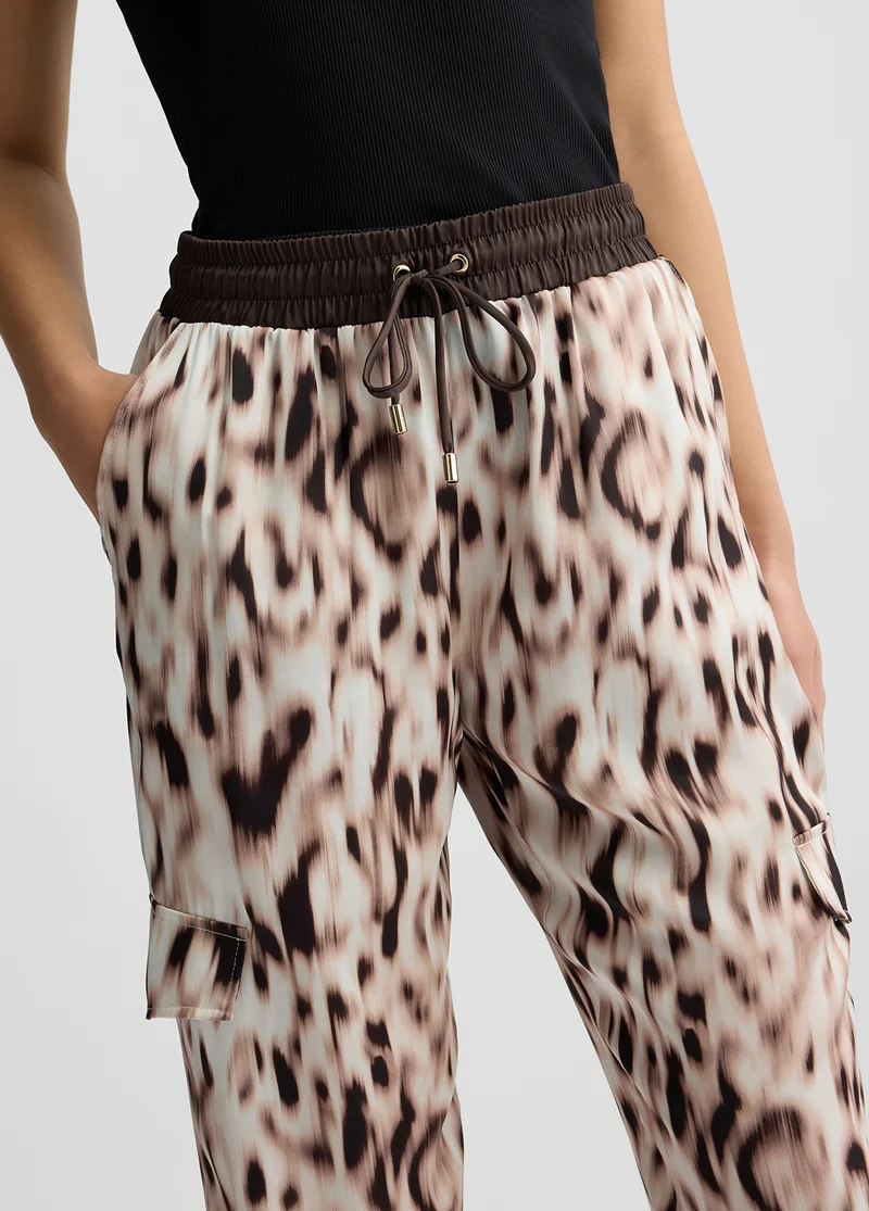 Printed Satin Jogging Trousers