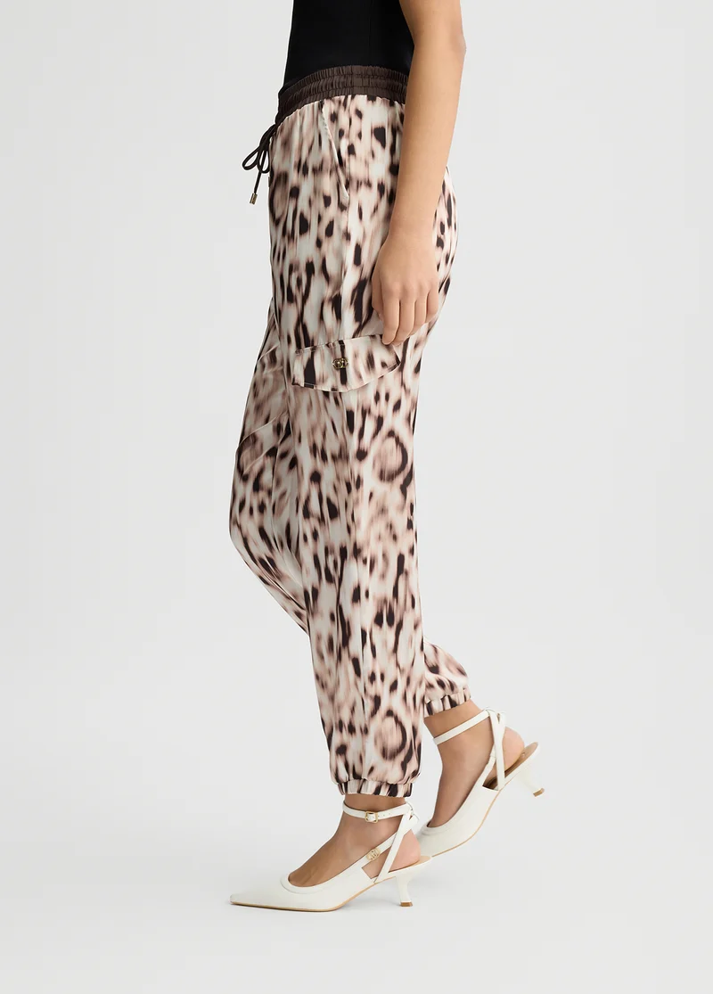 Printed Satin Jogging Trousers
